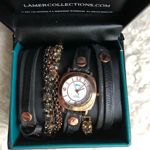 La Mer Collections gray wrap watch